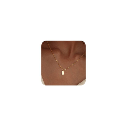 14K Gold Plated Initial Letter Necklace - Personalized Dainty Name Pendant