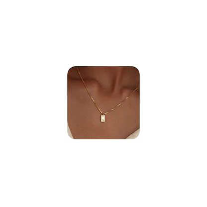 14K Gold Plated Initial Letter Necklace - Personalized Dainty Name Pendant
