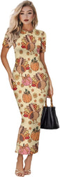Women's Jamaican Flag Bodycon Midi Dress Short Sleeve