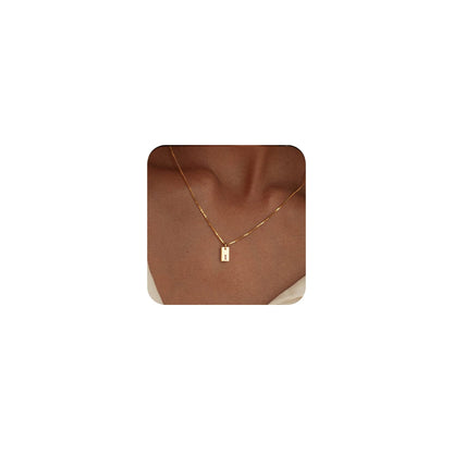 14K Gold Plated Initial Letter Necklace - Personalized Dainty Name Pendant