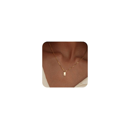 14K Gold Plated Initial Letter Necklace - Personalized Dainty Name Pendant