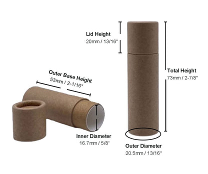 .3 ounce / 8.5 g Natural Kraft Lip Balm Tubes