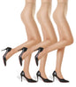 Women's 20D Sheer Control Top Pantyhose - 3 Pack Ultra Thin Tights with Reinforced Toes