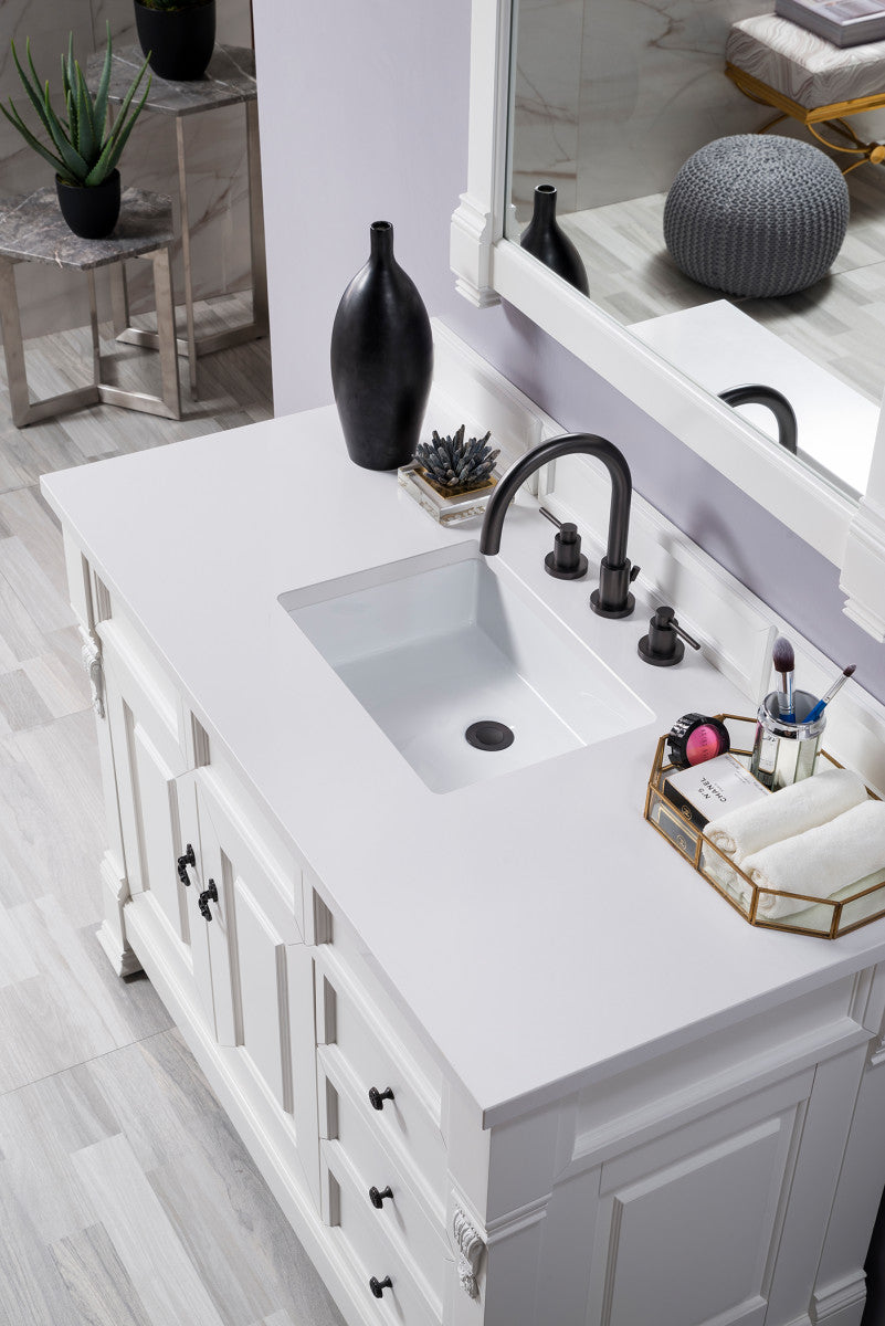 Brookfield 48" Single Vanity Cabinet, Bright White