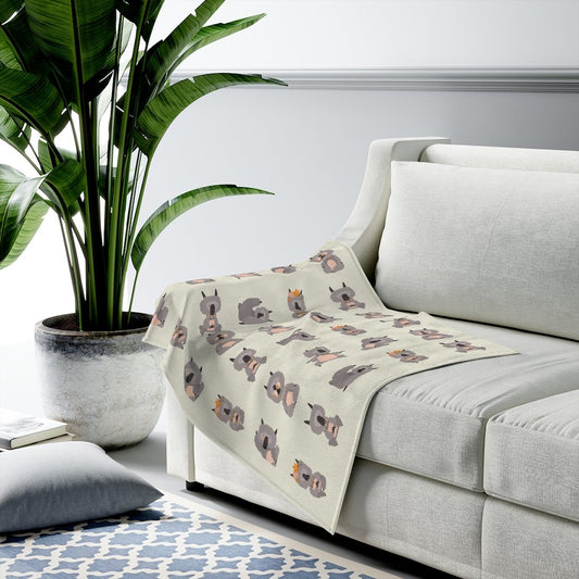 Lama Yoga Poses Velveteen Plush Blanket | Kitchen + Metal