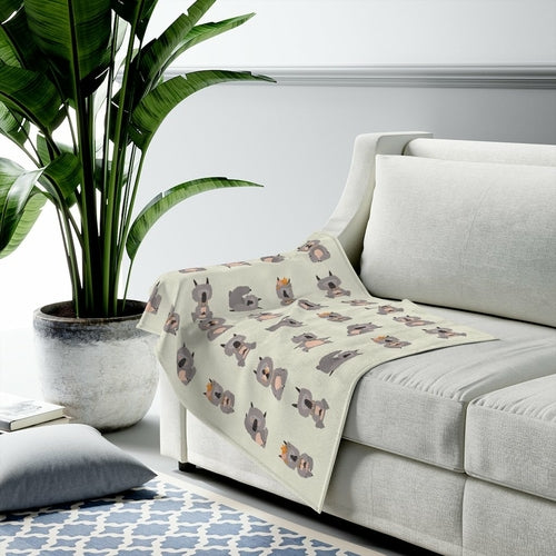 Lama Yoga Poses Velveteen Plush Blanket | Kitchen + Metal
