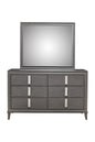 62" Dark Gray Solid Wood Six Drawer Double Dresser