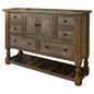 63" Brown Solid Wood Six Drawer Triple Dresser