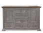 69" Gray Solid Wood Six Drawer Triple Dresser