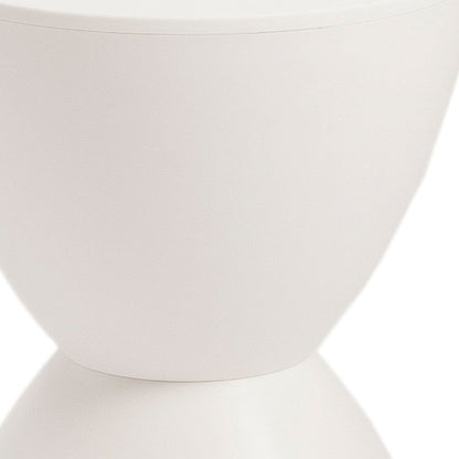 17" White Plastic Backless Bar Chair