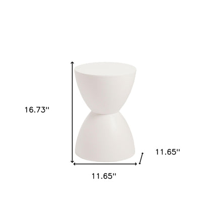 17" White Plastic Backless Bar Chair