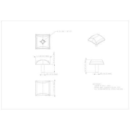 1-1/8" Overall Length Satin Nickel Square Glendale Cabinet Knob