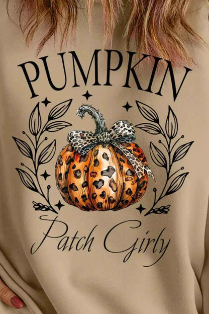 Plus Size Pumpkin Graphic Long Sleeve Sweatshirt women's Top