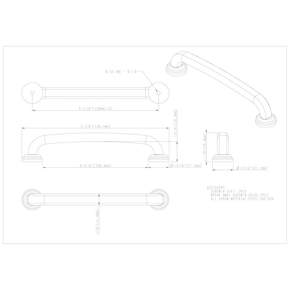 96 mm Center-to-Center Satin Nickel Bremen 1 Cabinet Pull