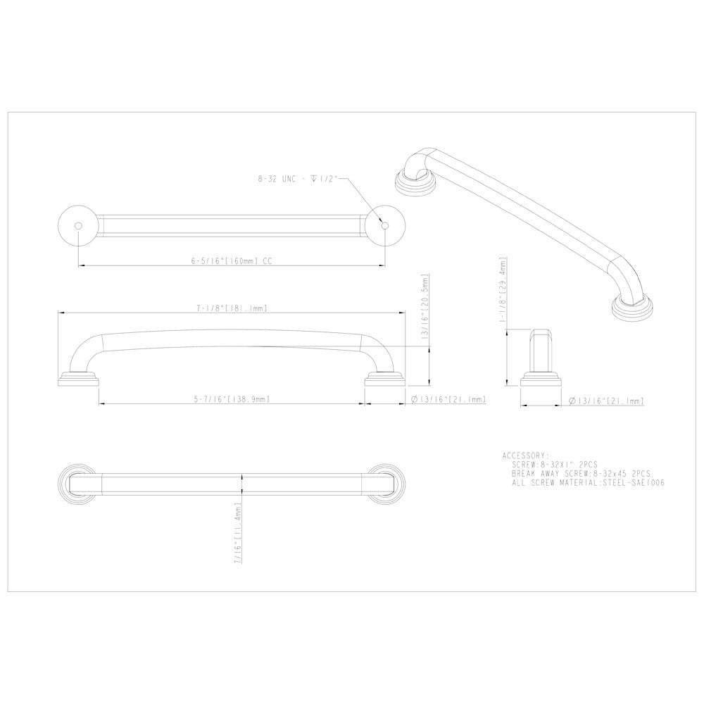 96 mm Center-to-Center Satin Nickel Bremen 1 Cabinet Pull