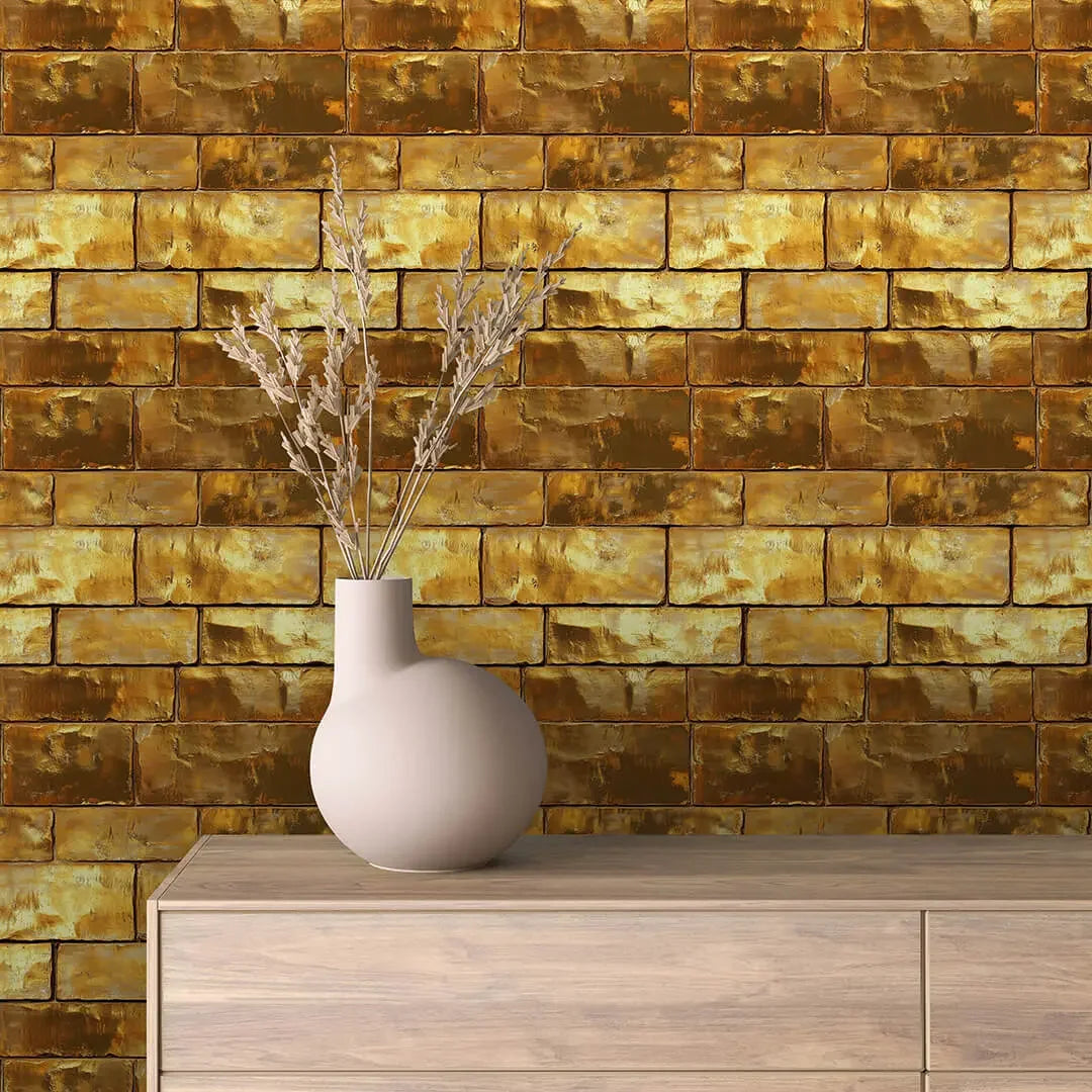 Eldorado Gilded Brick Wallpaper