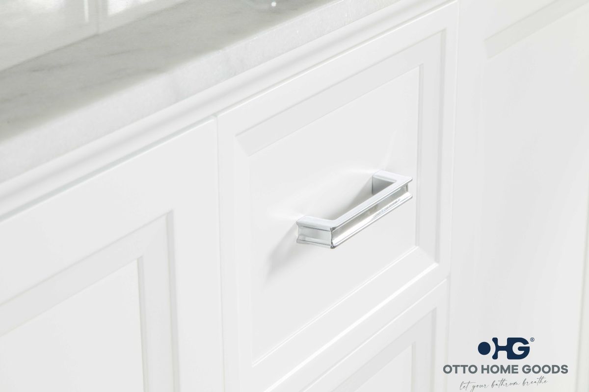 Isabel 72" White Double Bowls Bathroom Cabinet