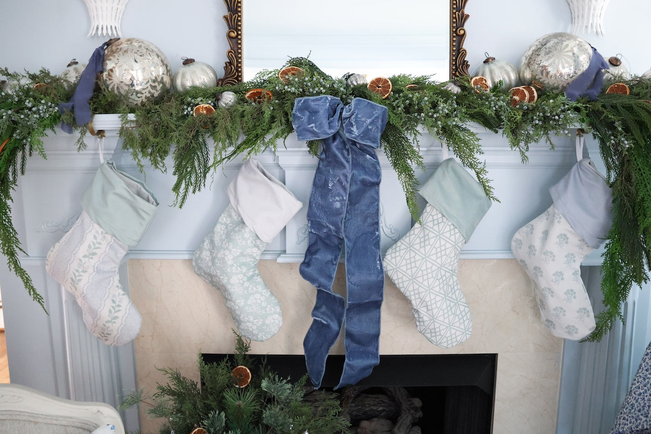 Blue and Green Floral Christmas Stocking | Chapple Chandler X Nicole Speake
