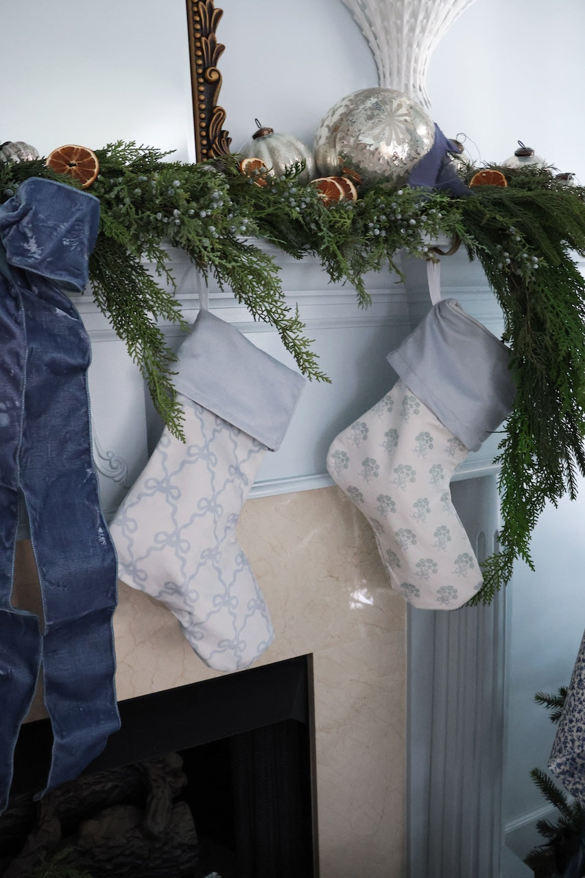 Blue and Green Floral Christmas Stocking | Chapple Chandler X Nicole Speake