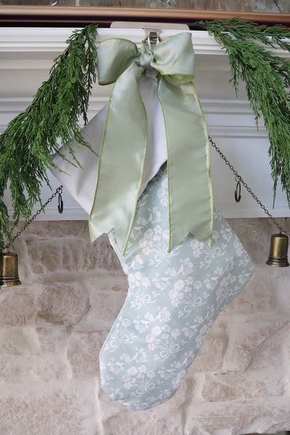 Green + Blue Bouquets and Birds Stocking | Chapple Chandler X Nicole Speake