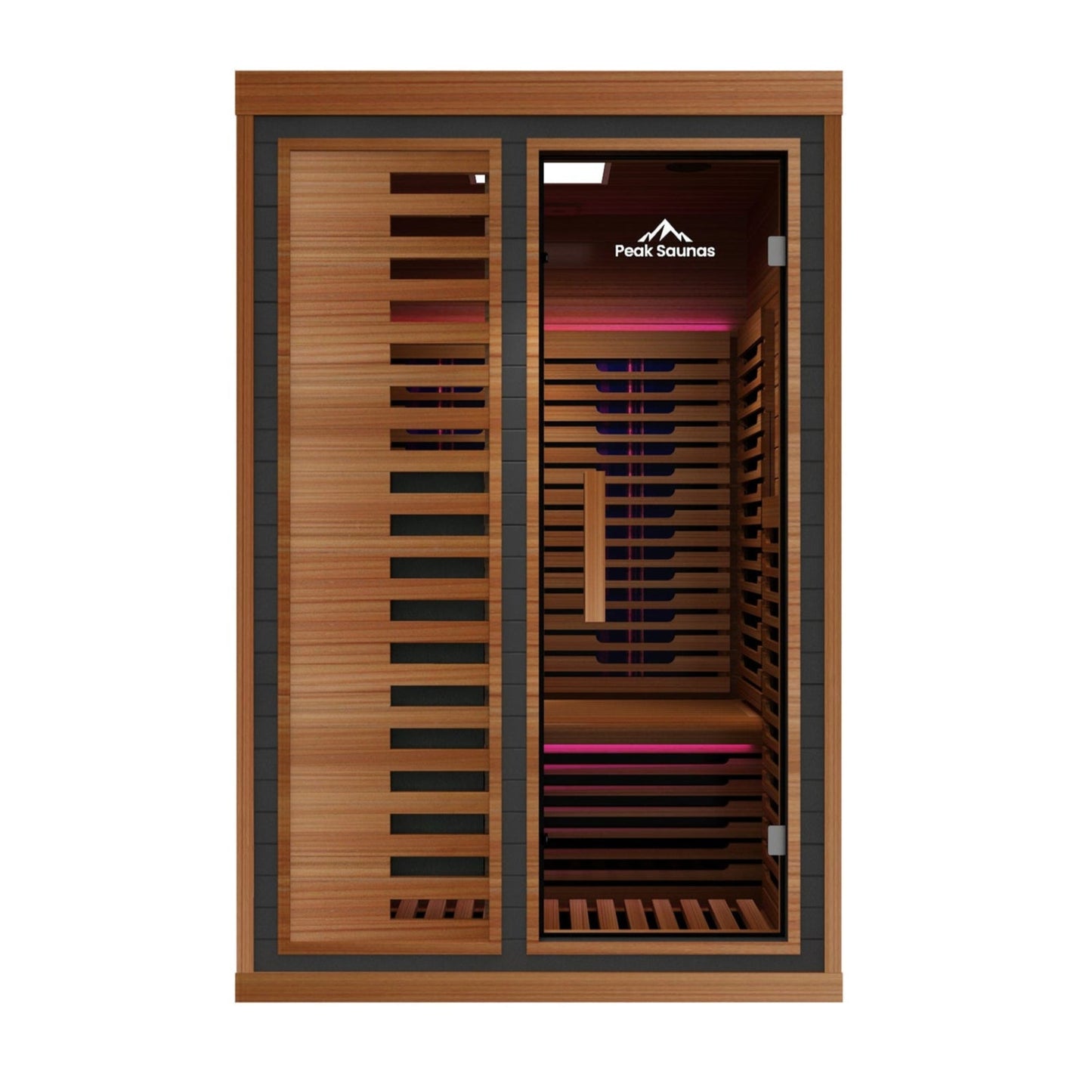 Peak Saunas Fuji 2-Person Full Spectrum Infrared Sauna with XL Medical-Grade Red Light Therapy & Smart WiFi App Control