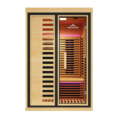 Peak Saunas Everest 2-Person Full Spectrum Infrared Sauna with XL Medical-Grade Red Light Therapy & Smart WiFi App Control