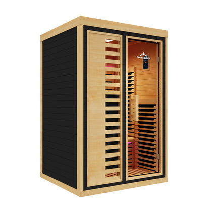 Peak Saunas Everest 2-Person Full Spectrum Infrared Sauna with XL Medical-Grade Red Light Therapy & Smart WiFi App Control