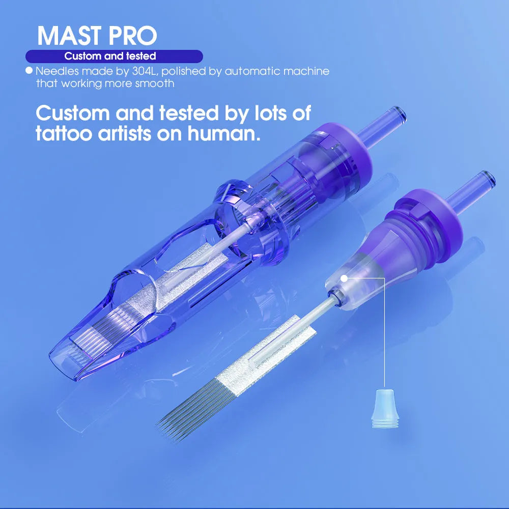 Mast Pro Tattoo Cartridges Needles 0.25MM/0.30MM/0.35MM Round Shader- Box of 20