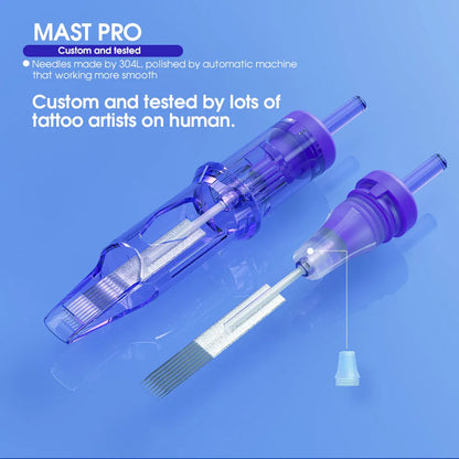 Mast Pro Tattoo Cartridges Needles 0.25MM/0.30MM/0.35MM Round Shader- Box of 20