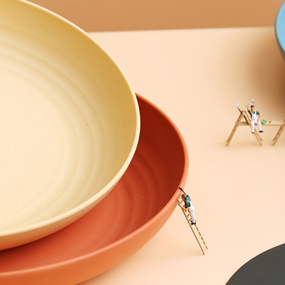 Colorful 9Inch Deep Plates  Set of 2 Durable PP
