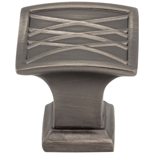 1-1/4" Overall Length Square Geometric Pattern Aberdeen Cabinet Knob