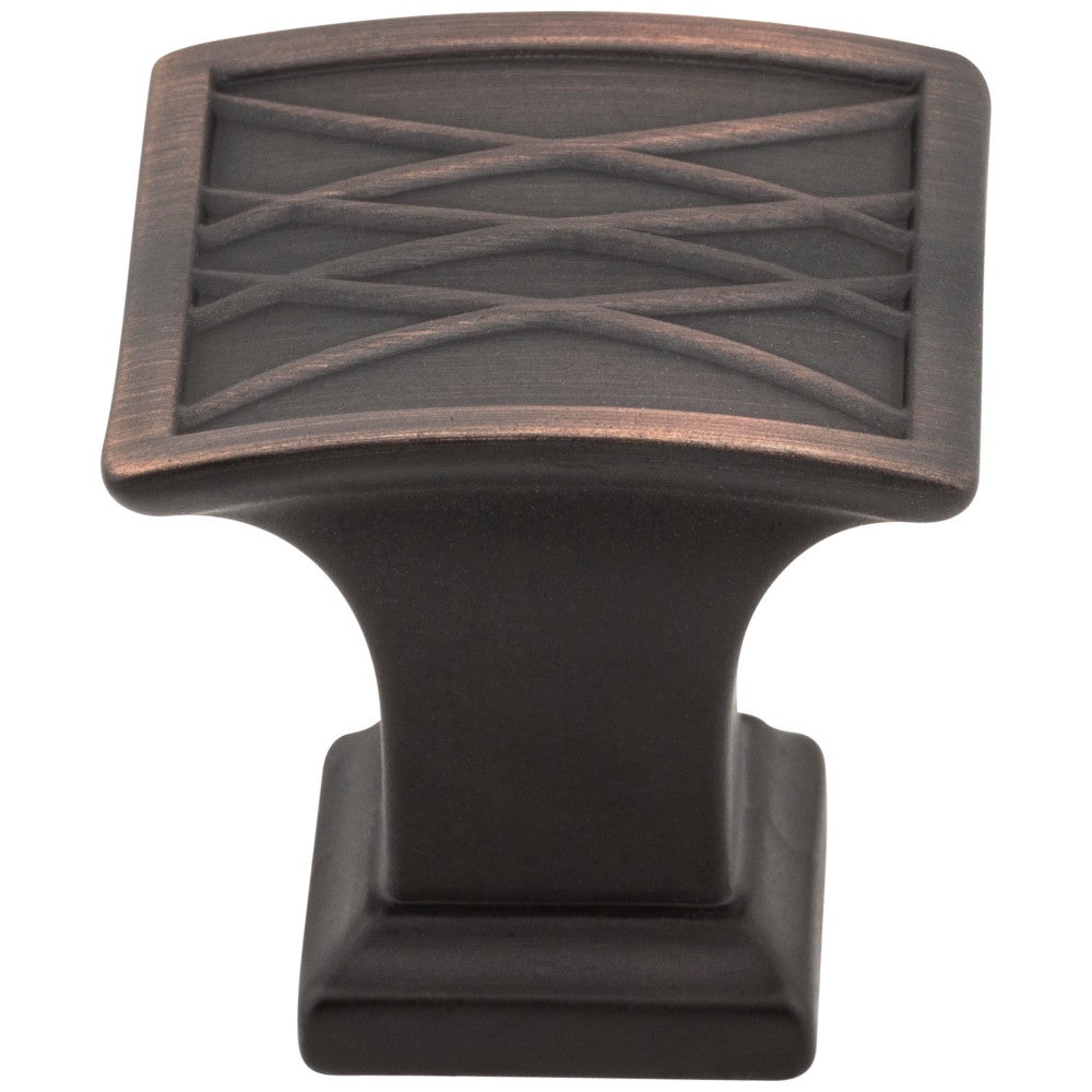 1-1/4" Overall Length Square Geometric Pattern Aberdeen Cabinet Knob