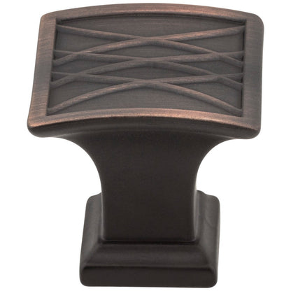 1-1/4" Overall Length Square Geometric Pattern Aberdeen Cabinet Knob