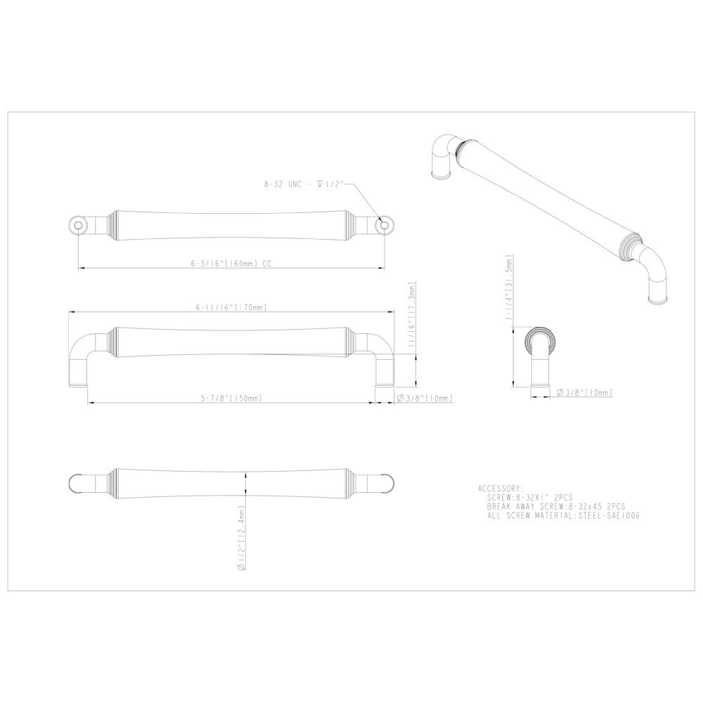 96 mm Center-to-Center Satin Nickel Barrel Bremen 2 Cabinet Pull