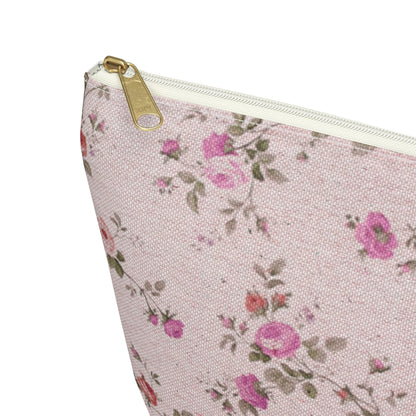 Customizable: Floral Accessory Pouch, Makeup Bag, Travel Organizer, Gift for Her, Pink Floral Bag, Cosmetic Case, Everyday Essentials