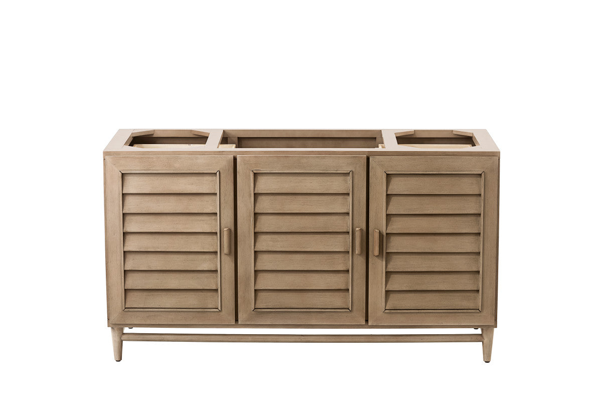 Portland 60" Single Vanity Cabinet, Whitewashed Walnut