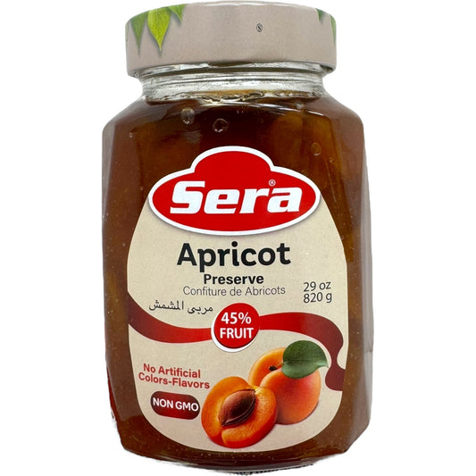 Sera Apricot Jam - Premium Quality, All-Natural Flavor, 100% Fruit Spread, 12 Oz Jar