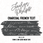 Charcoal French Text 15mm washi