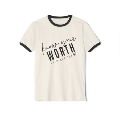 Know Your Worth Women's T-Shirt – Casual Wear for Women & Motivational Self-Care Gift