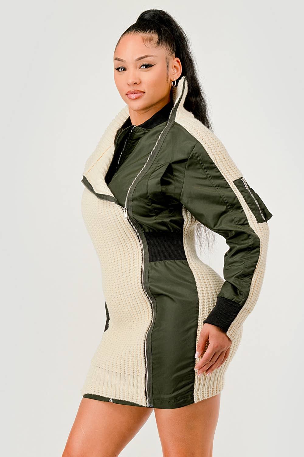 Aviator Knit Utility Dress