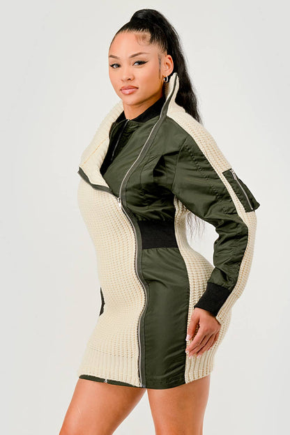 Aviator Knit Utility Dress