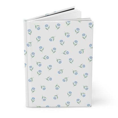 Customizable Blue Floral Hardcover Journal