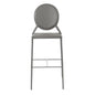 Set of Two 30" Gray Faux Leather Low Back Bar Height Bar Chairs