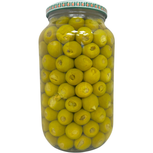 Alahlam Green Olives Stuffed with Lemon - Delicious Mediterranean Snack, 200g Jar