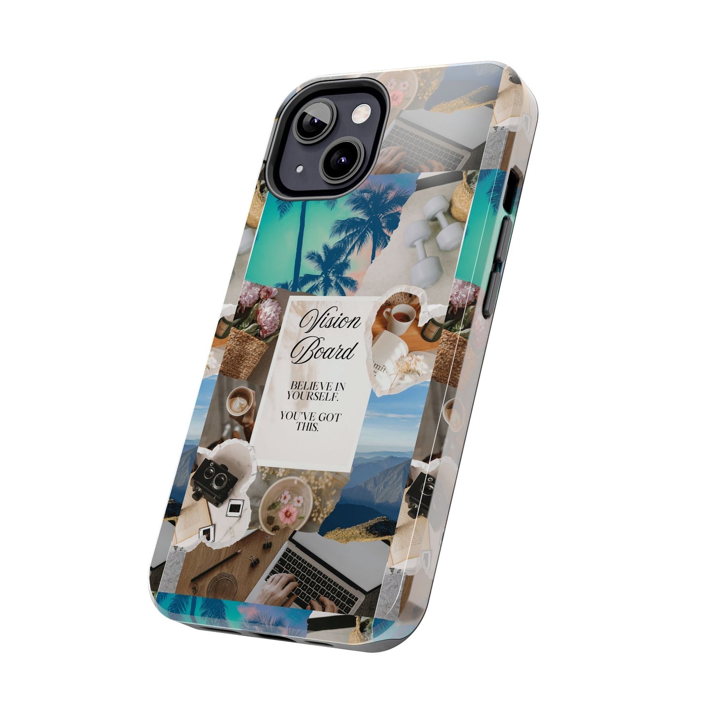 Inspiring Vision Board Phone Case, Motivational Tough Case, Adventurous Gift for Her, Self-Care, Dream Big, Unique Phone Accessory