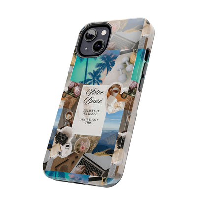 Inspiring Vision Board Phone Case, Motivational Tough Case, Adventurous Gift for Her, Self-Care, Dream Big, Unique Phone Accessory