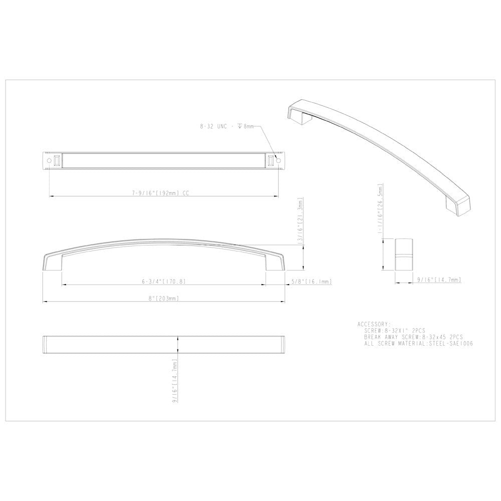 96 mm Center-to-Center Satin Nickel Merrick Cabinet Pull