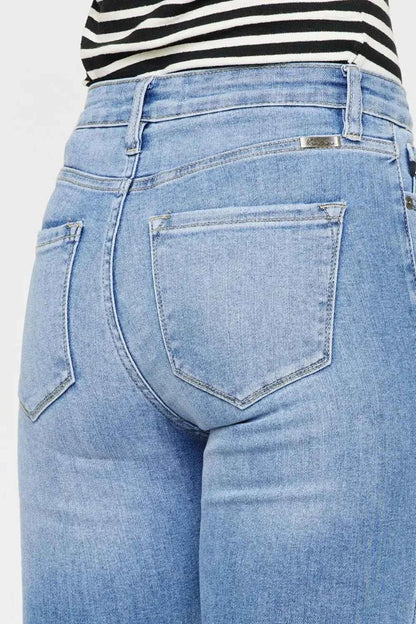 Kancan Distressed Cat's Whiskers Button Fly Women's Jeans