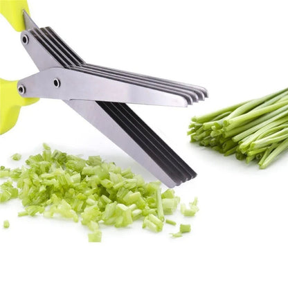 Multifunctional Multi-layer Green Onion Scissors Stainless Steel Onion | Kitchen Accessories | Kitchen + Metal