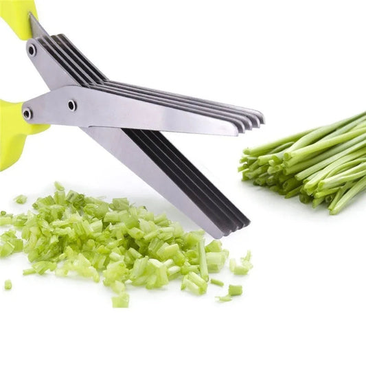 Multifunctional Multi-layer Green Onion Scissors Stainless Steel Onion | Kitchen Accessories | Kitchen + Metal